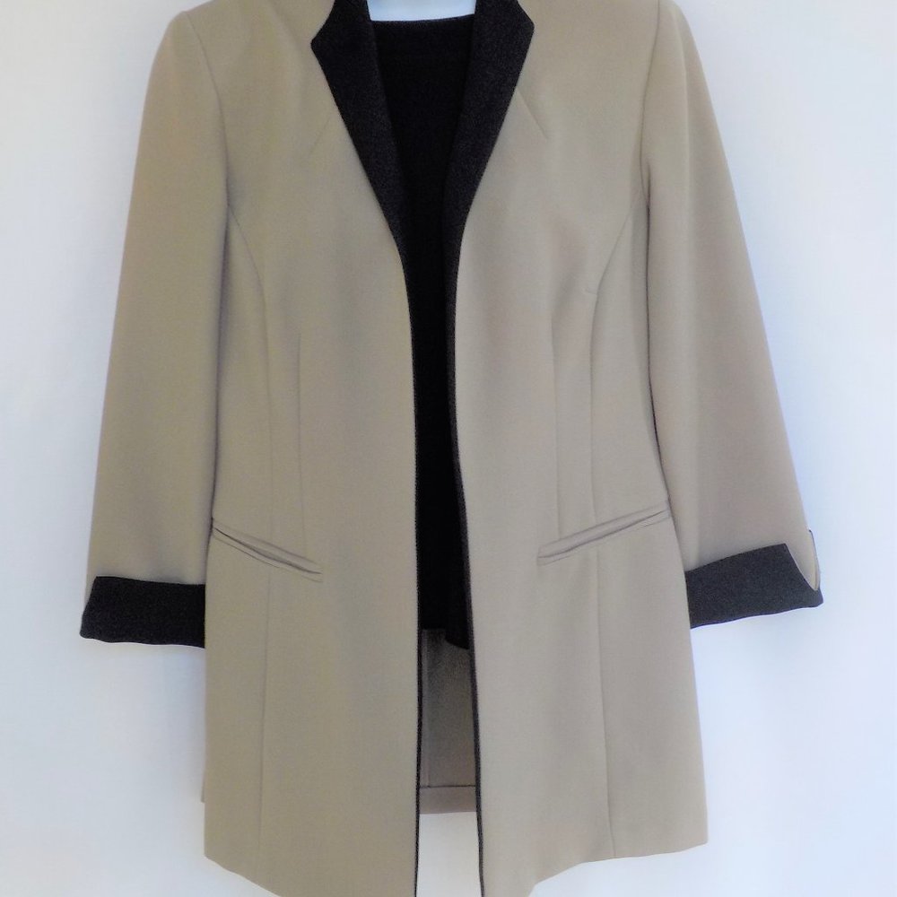 Classy Tan & Black Great Structured Jacket